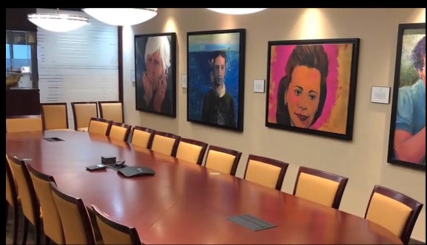 Women Wine and Art event with portraits